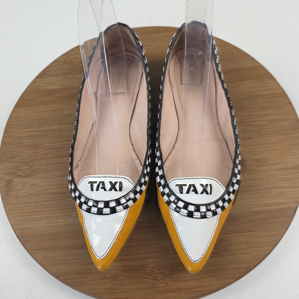 Kate Spade Yellow and White Taxi Flats - Picture 2 of 14